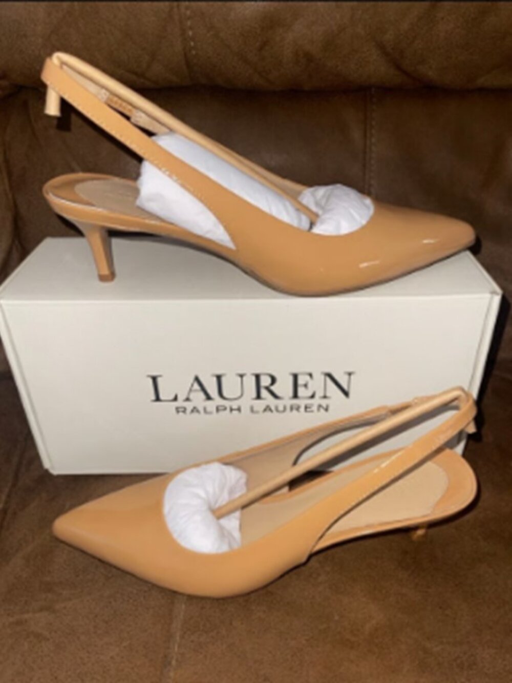 NWB Lauren Ralph Lauren Lolah Pointed Toe Slingback Pumps Size 7  - B163